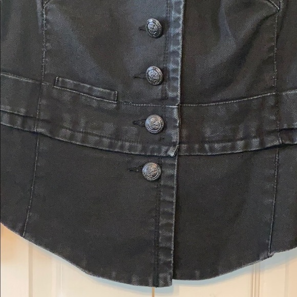 Free People distressed black jacket size 2 - Picture 3 of 14